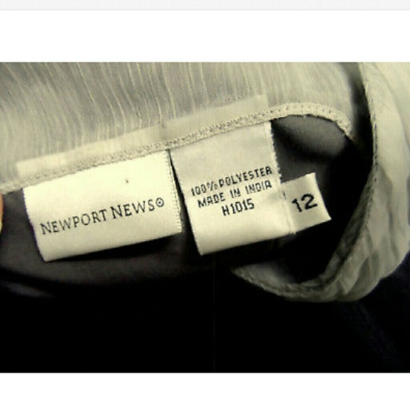 NEWPORT NEWS Formal Dress 12 Black Gray Beaded - Picture 8 of 8